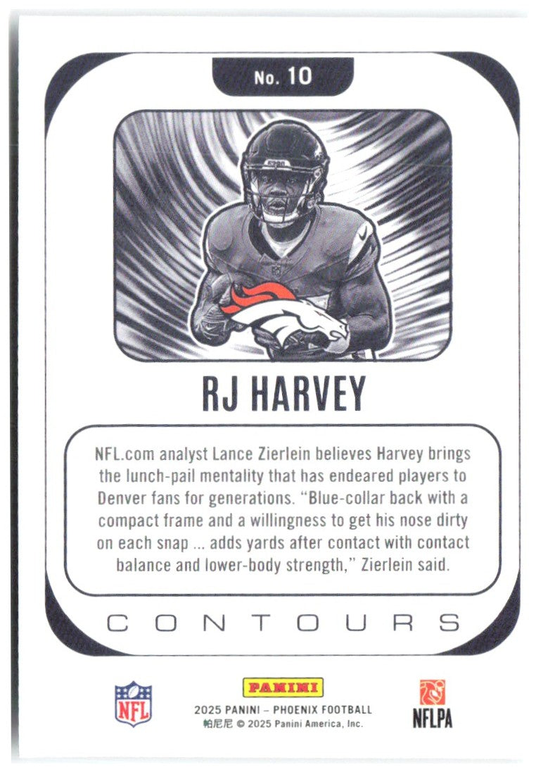 RJ Harvey Panini Phoenix - Contours 10 2025 Denver Broncos