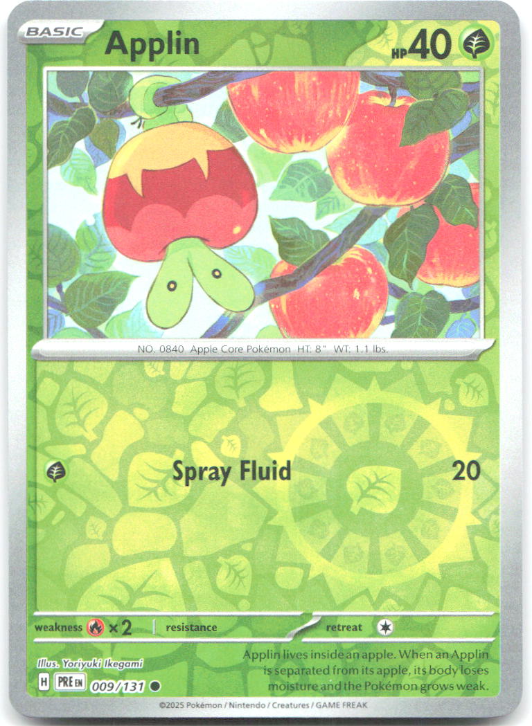 Applin Reverse Holo Common SV: Prismatic Evolutions 009/131 NM Yoriyuki Ikegami