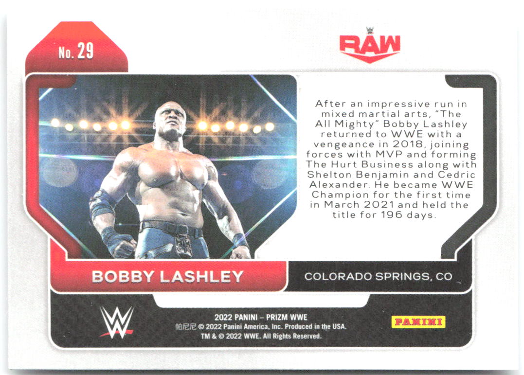 Bobby Lashley Panini Prizm WWE 29 2022