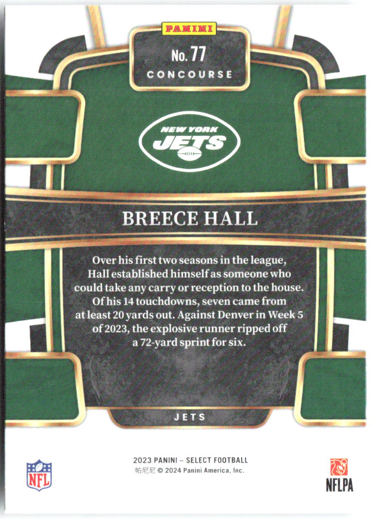 Breece Hall Panini Select 77 2023 New York Jets