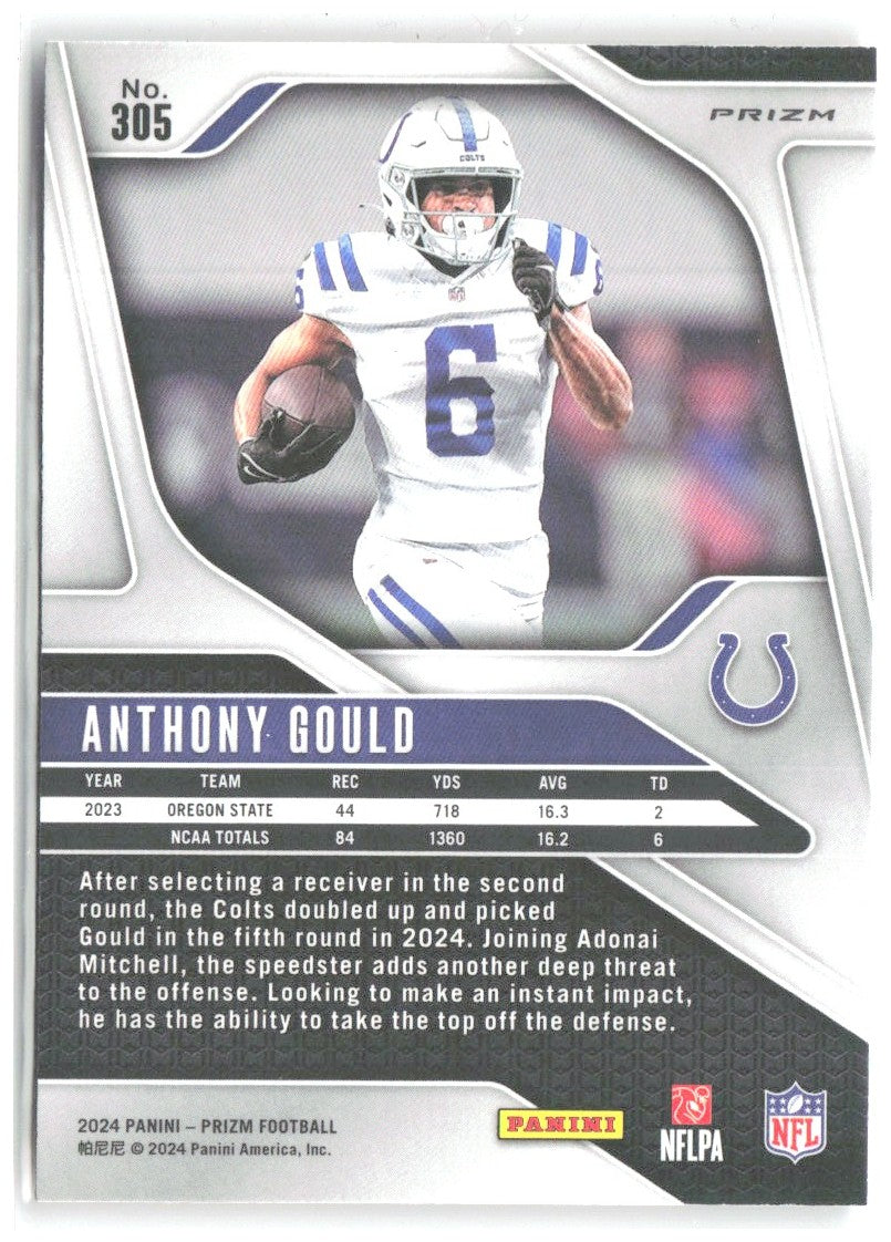 Anthony Gould Panini Prizm - Lazer 305 2024 Indianapolis Colts