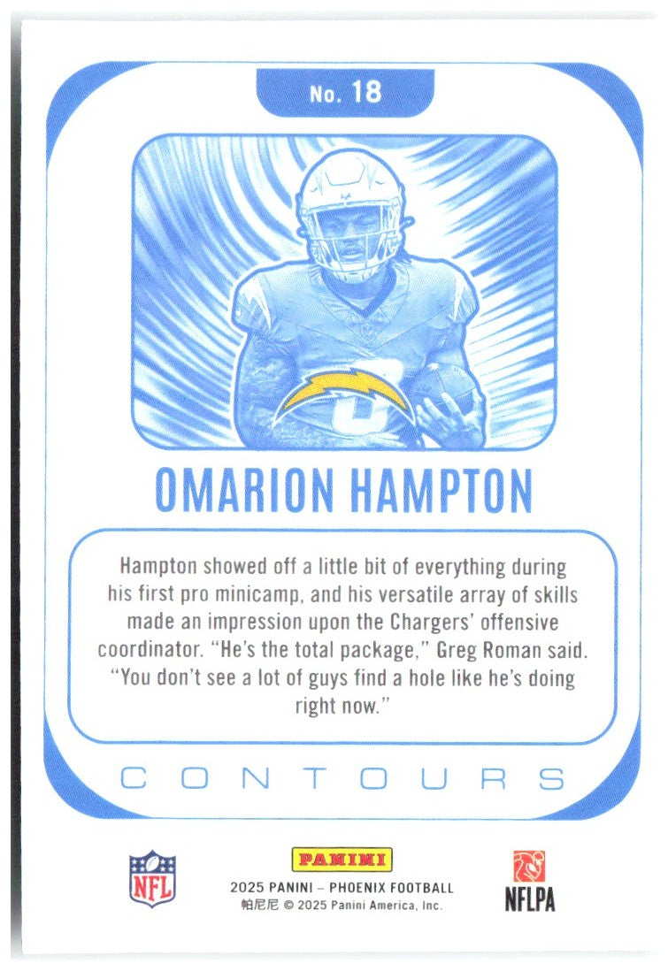 Omarion Hampton Panini Phoenix - Contours 18 2025 Los Angeles Chargers