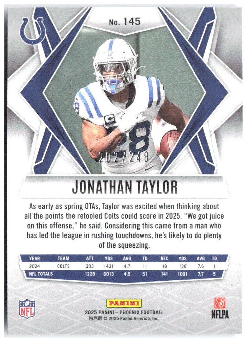 Jonathan Taylor Phoenix - Purple Winter Prizm 145 2025 Indianapolis Colts /249