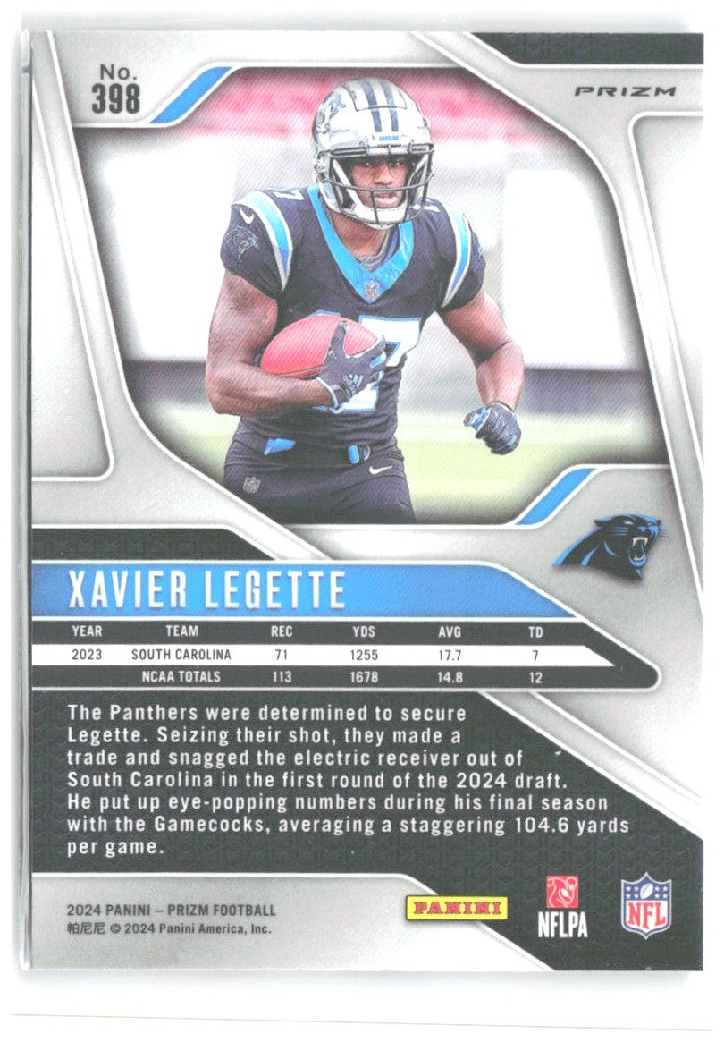 Xavier Legette Panini Prizm - Red White and Blue 398 2024 Carolina Panthers