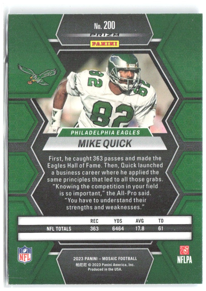 Mike Quick Panini Mosaic - Reactive Blue Mosaic 200 2023 Philadelphia Eagles