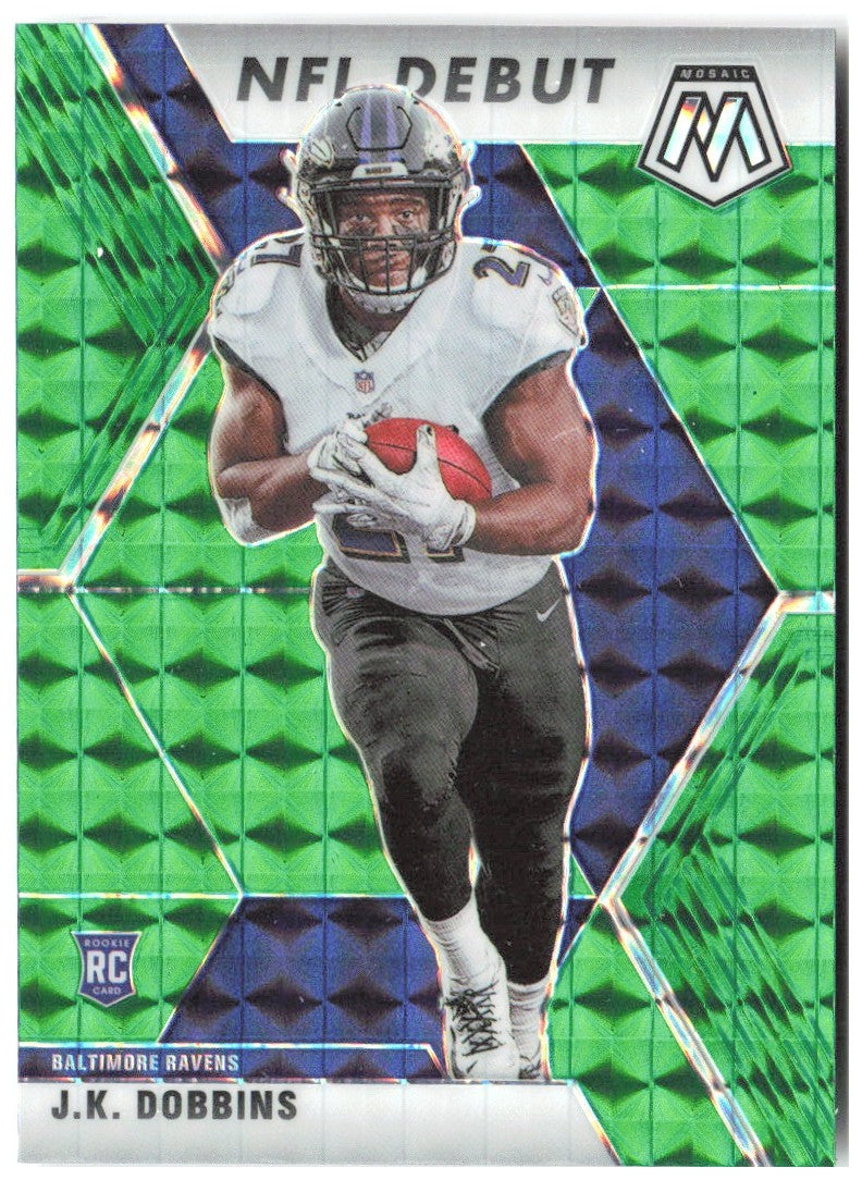 J.K. Dobbins Panini Mosaic - Prizm Green 275 2020 Baltimore Ravens