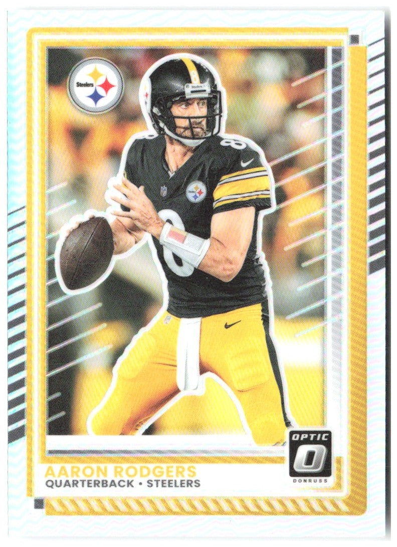 Aaron Rodgers Donruss Optic - Holo 75 2025 Pittsburgh Steelers