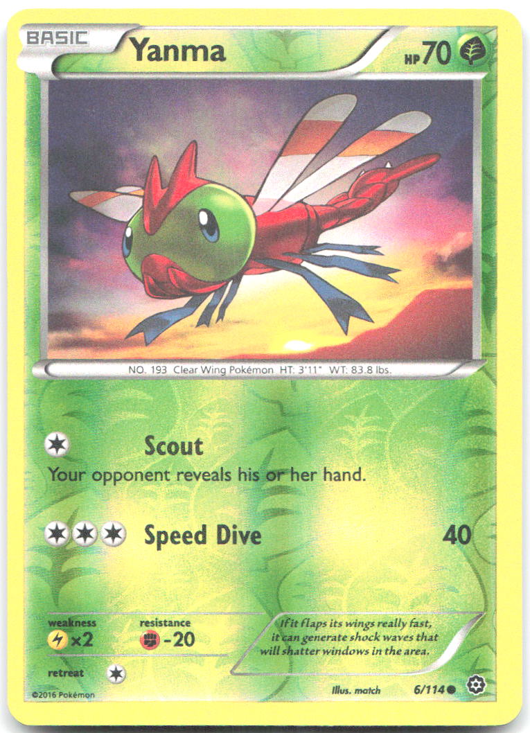 Yanma Reverse Holo Common XY Steam Siege 6/114 NM match