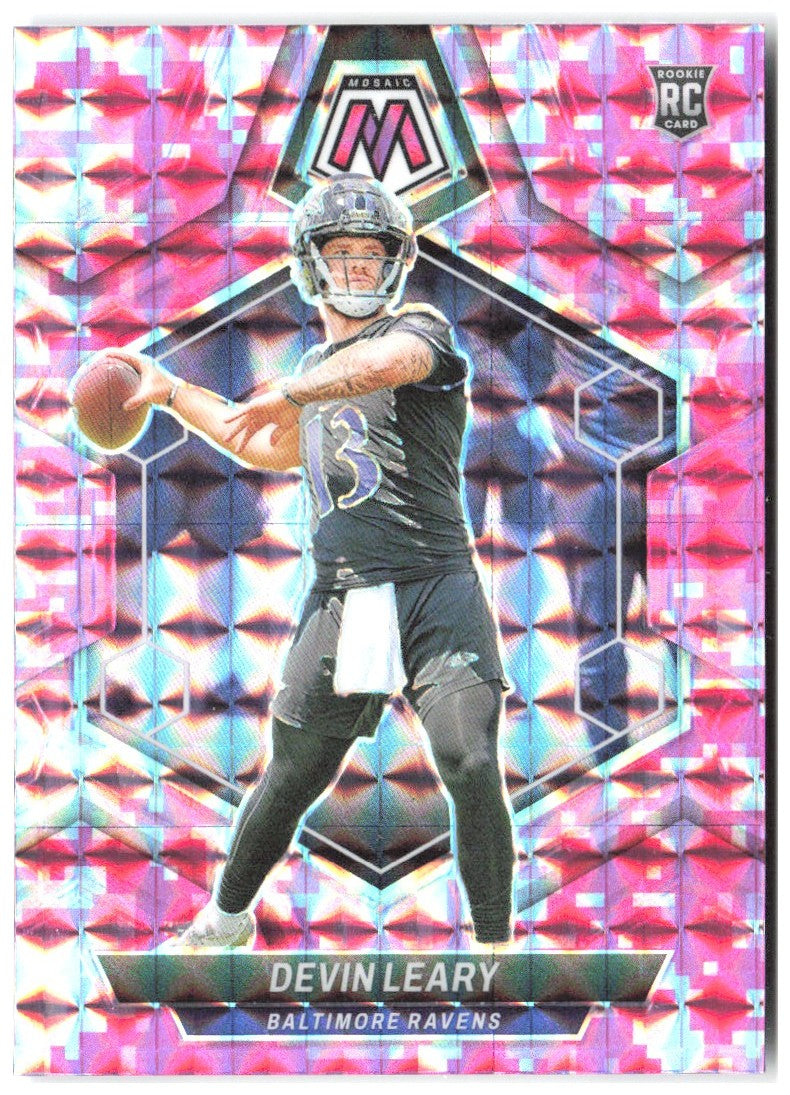 Devin Leary Panini Mosaic - Mosaic Camo Pink 398 2024 Baltimore Ravens