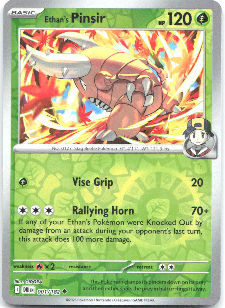 Ethan's Pinsir Reverse Holo Uncommon SV10 Destined Rivals 001/182 NM GIDORA