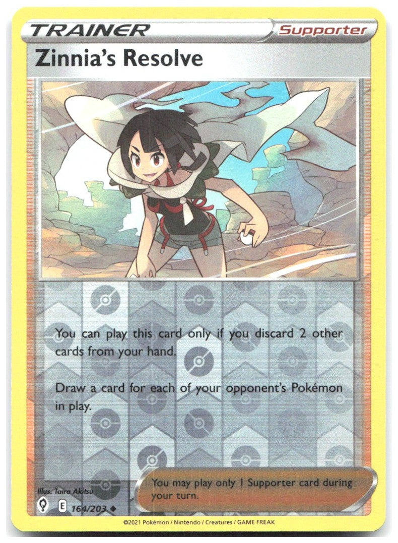 Zinnia's Resolve Reverse Holo SWSH07 Evolving Skies 164/203 NM Taira Akitsu