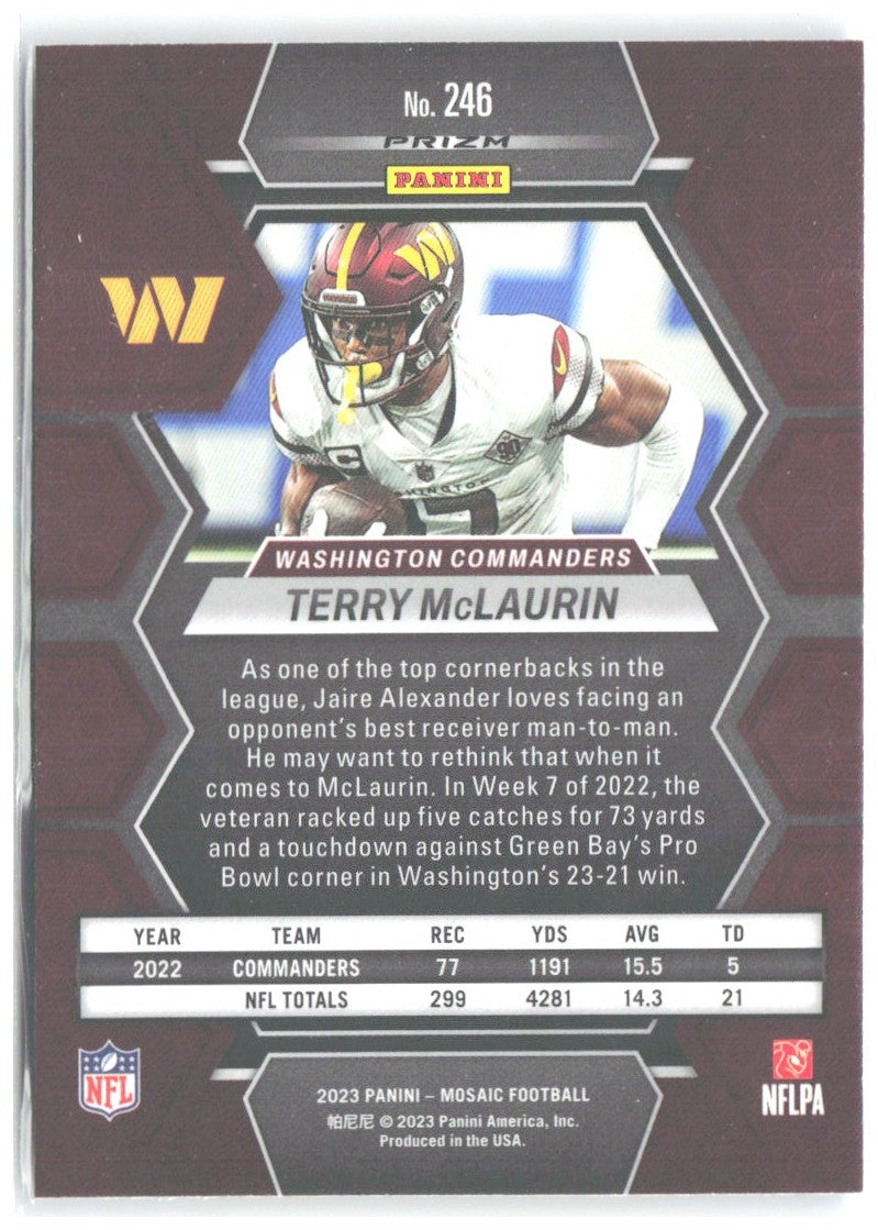 Terry McLaurin Panini Mosaic Reactive Blue Mosaic 246 2023 Washington Commanders