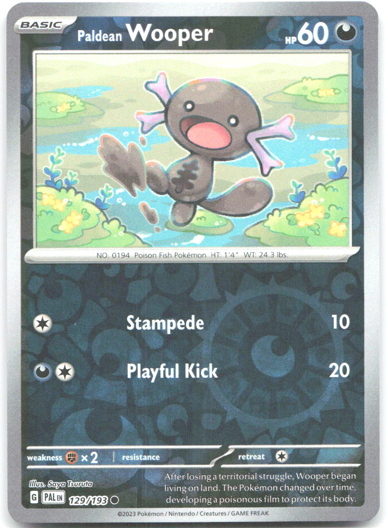 Paldean Wooper Reverse Holo Common SV02 Paldea Evolved 129/193 NM Saya Tsuruta