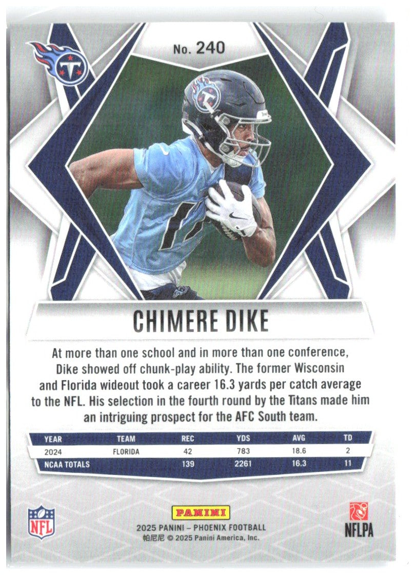 Chimere Dike Panini Phoenix - Silver Hyper Prizm 240 2025 Tennessee Titans