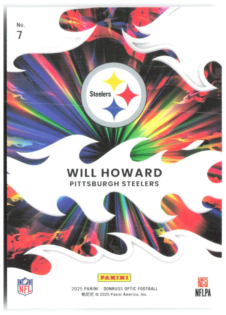 Will Howard Donruss Optic - Light It Up 7 2025 Pittsburgh Steelers