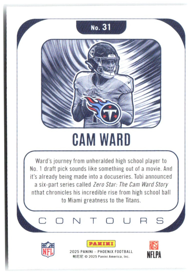 Cam Ward Panini Phoenix - Contours 31 2025 Tennessee Titans