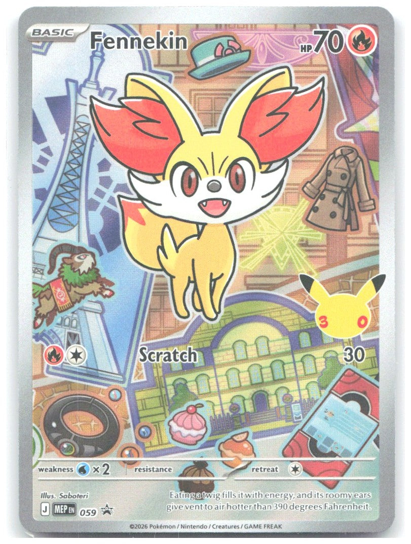 Fennekin Holo Promo ME Mega Evolution Promo 059 NM Saboteri