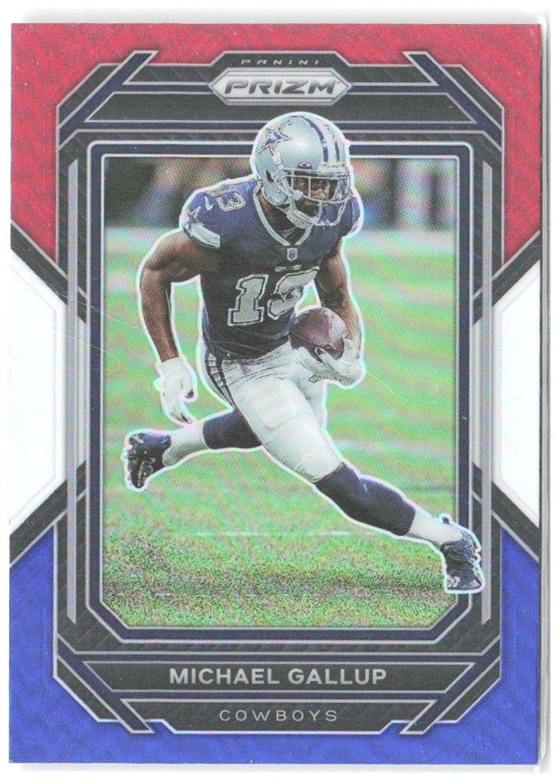 Michael Gallup Panini Prizm - Red White and Blue 80 2022 Dallas Cowboys