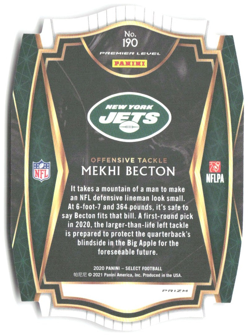 Mekhi Becton Panini Select - Red Prizm Die Cut 190 2020 New York Jets