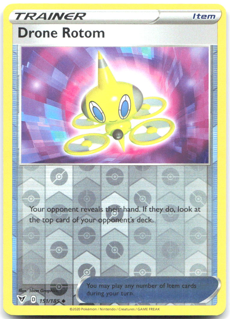 Drone Rotom Reverse Holo Uncommon SWSH04 Vivid Voltage 151/185 NM 5ban Graphics