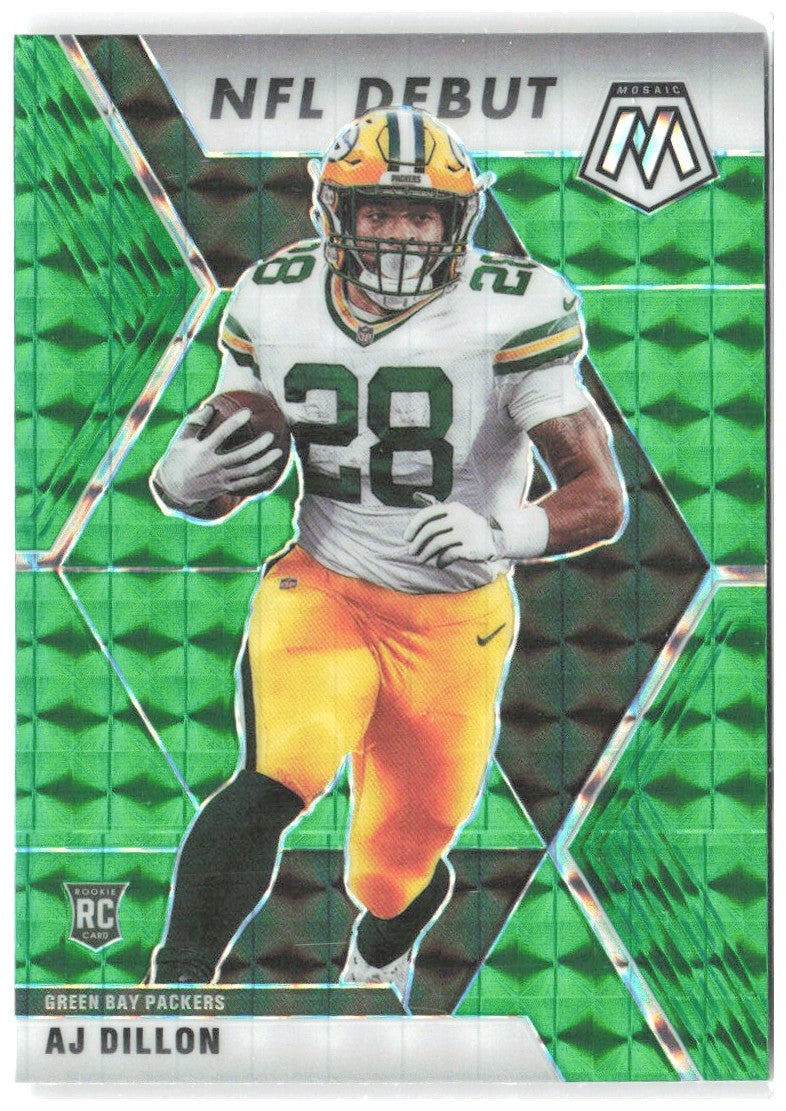 AJ Dillon Panini Mosaic - Prizm Green 279 2020 Green Bay Packers