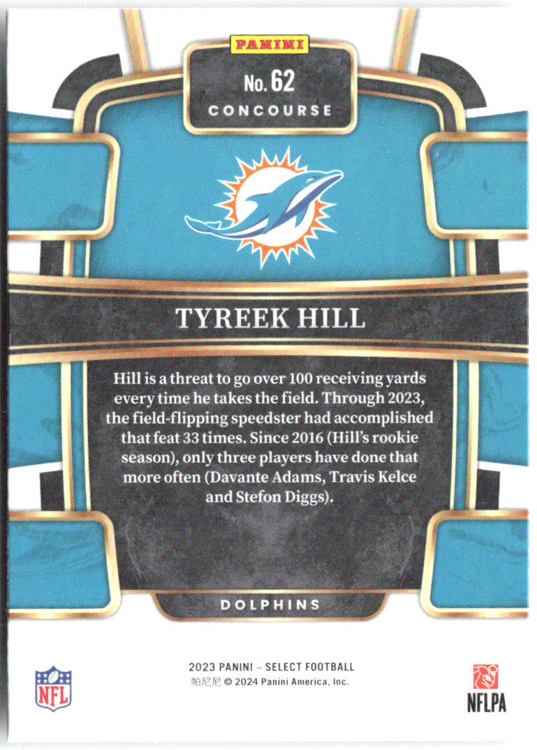 Tyreek Hill Panini Select 62 2023 Miami Dolphins