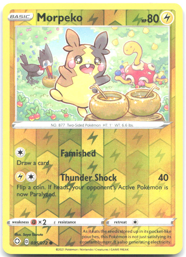 Morpeko 035 Reverse Holo Common Shining Fates 035/072 NM Saya Tsuruta