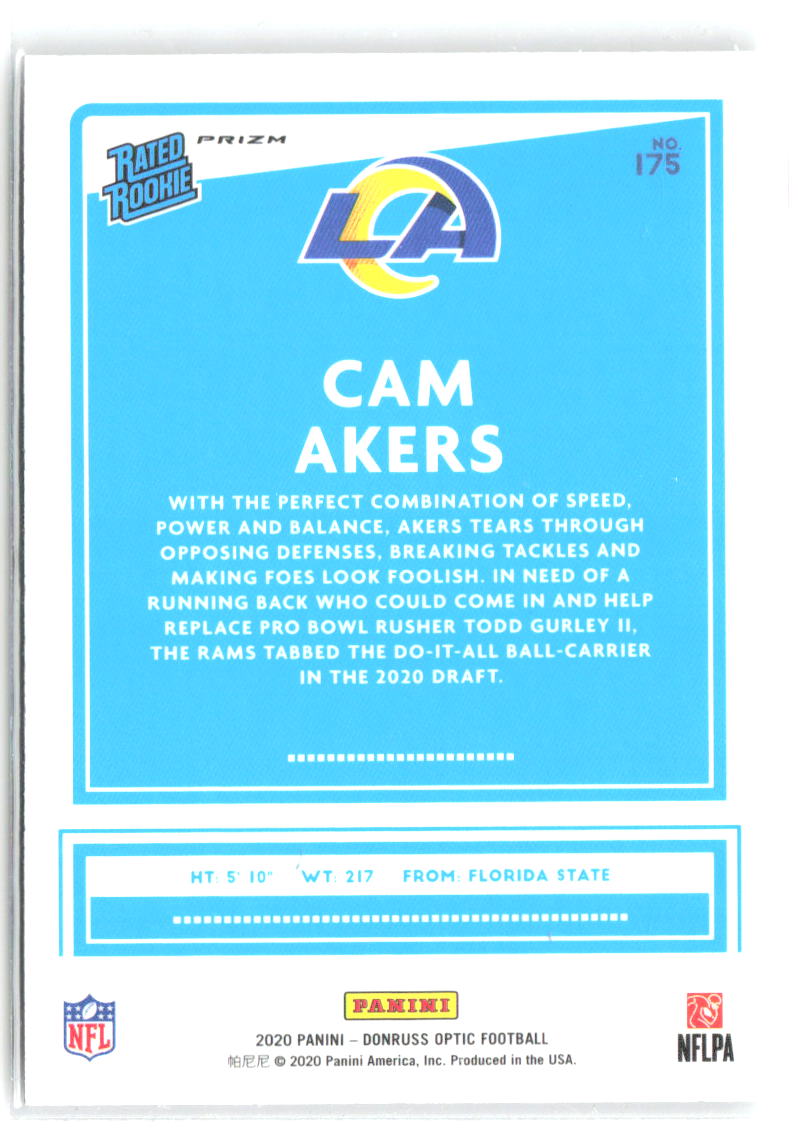 Cam Akers Donruss Optic - Holo 175 2020 Los Angeles Rams