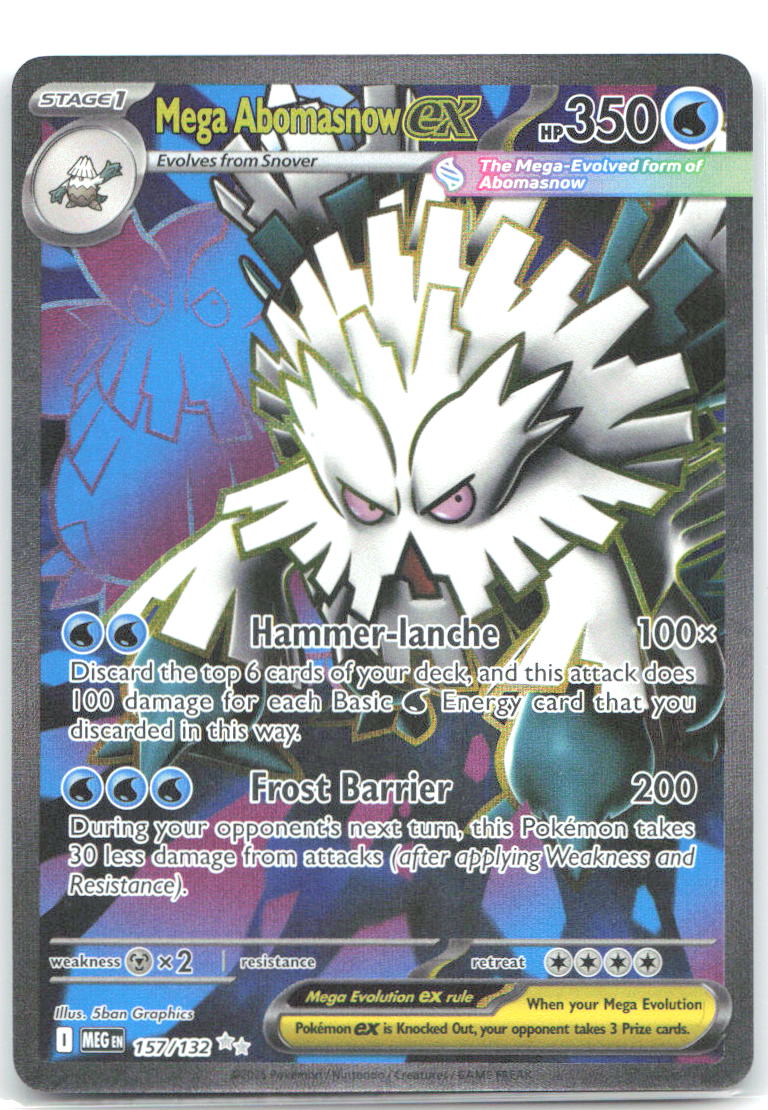 Mega Abomasnow ex 157 132 Holo Ultra Rare ME01: Mega Evolution 157/132 NM 5ban Graphics