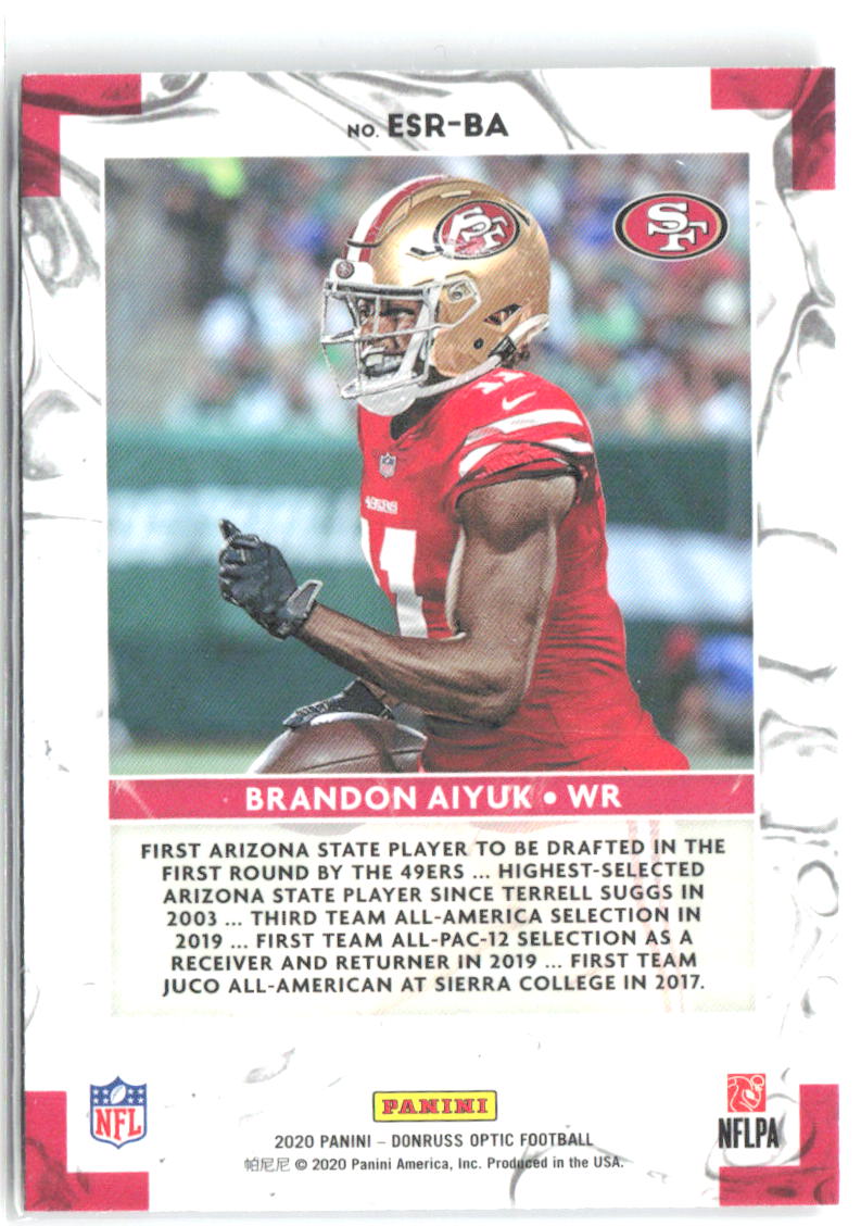 Brandon Aiyuk Donruss Optic Rookie Elite Series ESR-BA 2020 San Francisco 49ers