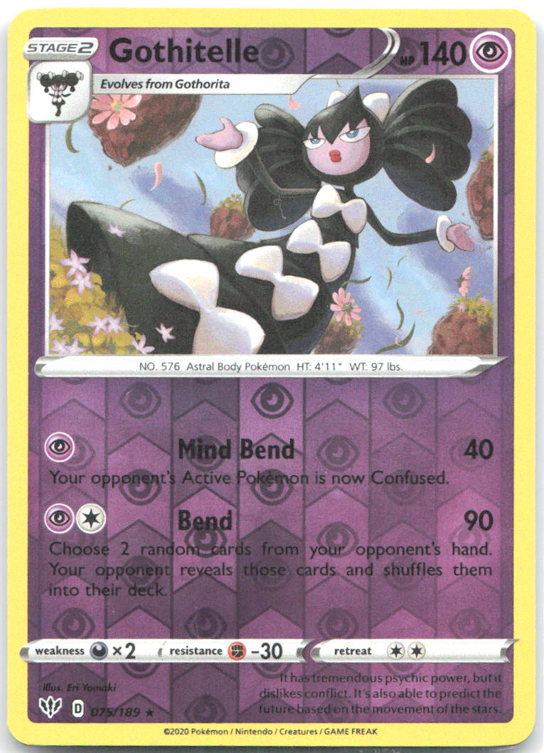 Gothitelle Reverse Holo Rare SWSH03: Darkness Ablaze 075/189 NM Eri Yamaki