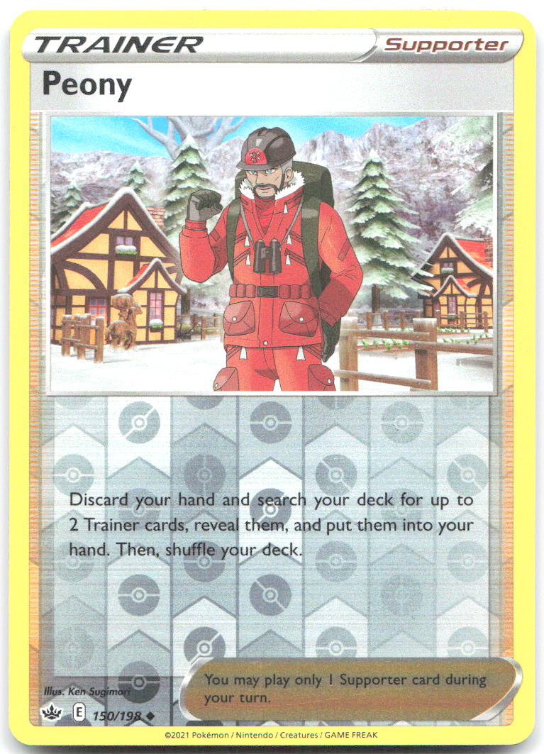 Peony Reverse Holo Uncommon SWSH06 Chilling Reign 150/198 NM Ken Sugimori