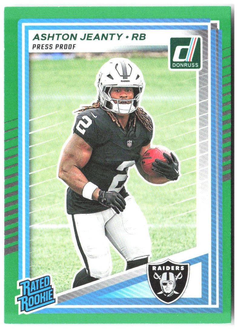 Ashton Jeanty Donruss - Press Proofs Green 305 2025 Las Vegas Raiders