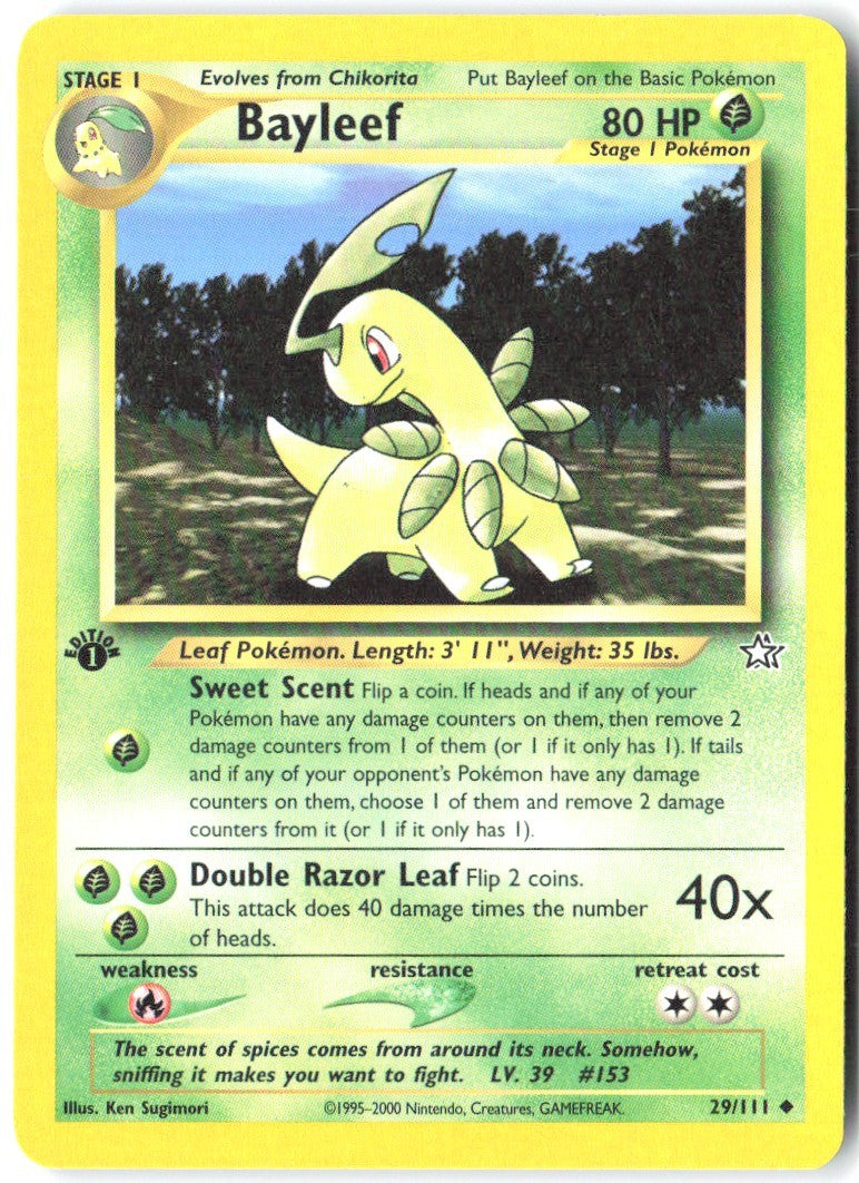 Bayleef 29 1st Edition Uncommon Neo Genesis 029/111 NM Ken Sugimori