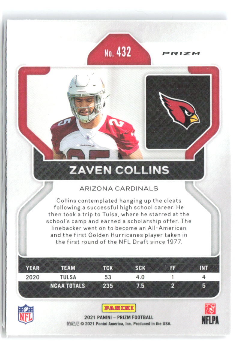 Zaven Collins Panini Prizm - Red White and Blue 432 2021 Arizona Cardinals