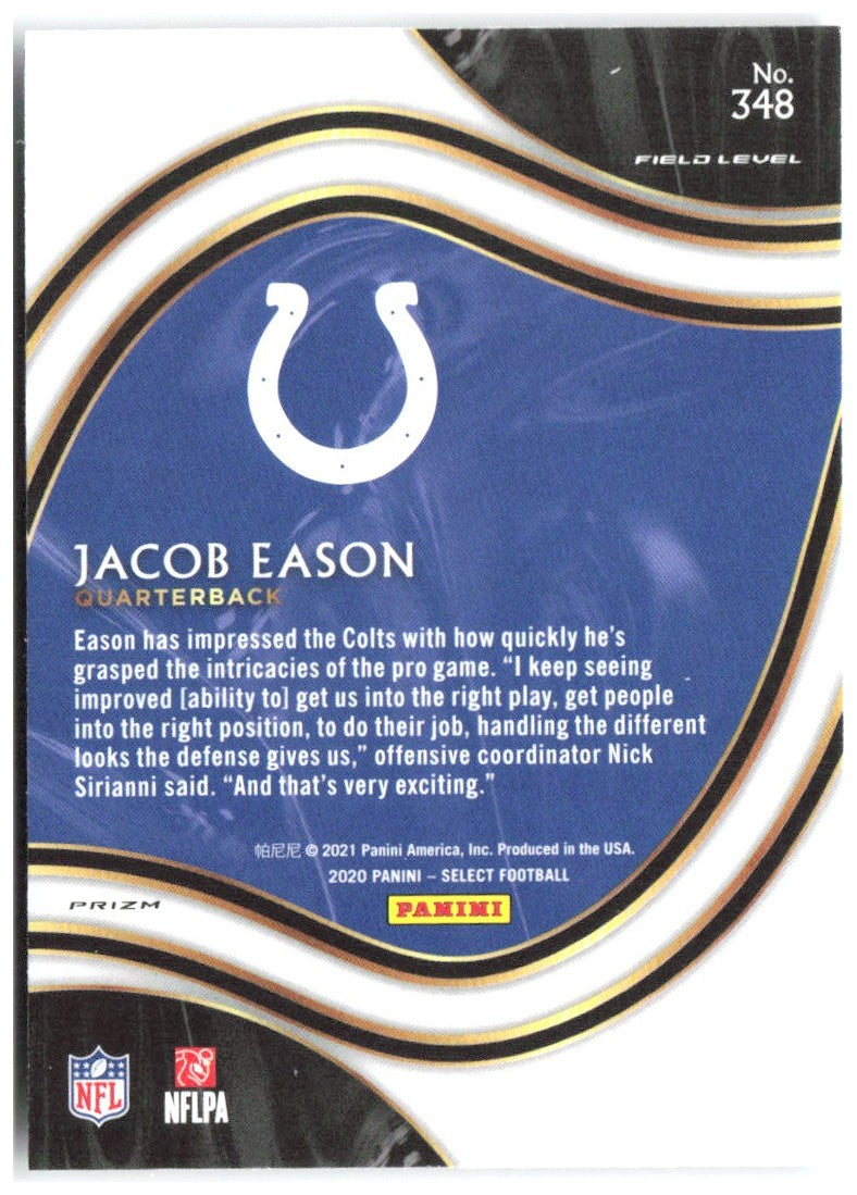 Jacob Eason Panini Select - Silver Prizm 348 2020 Indianapolis Colts