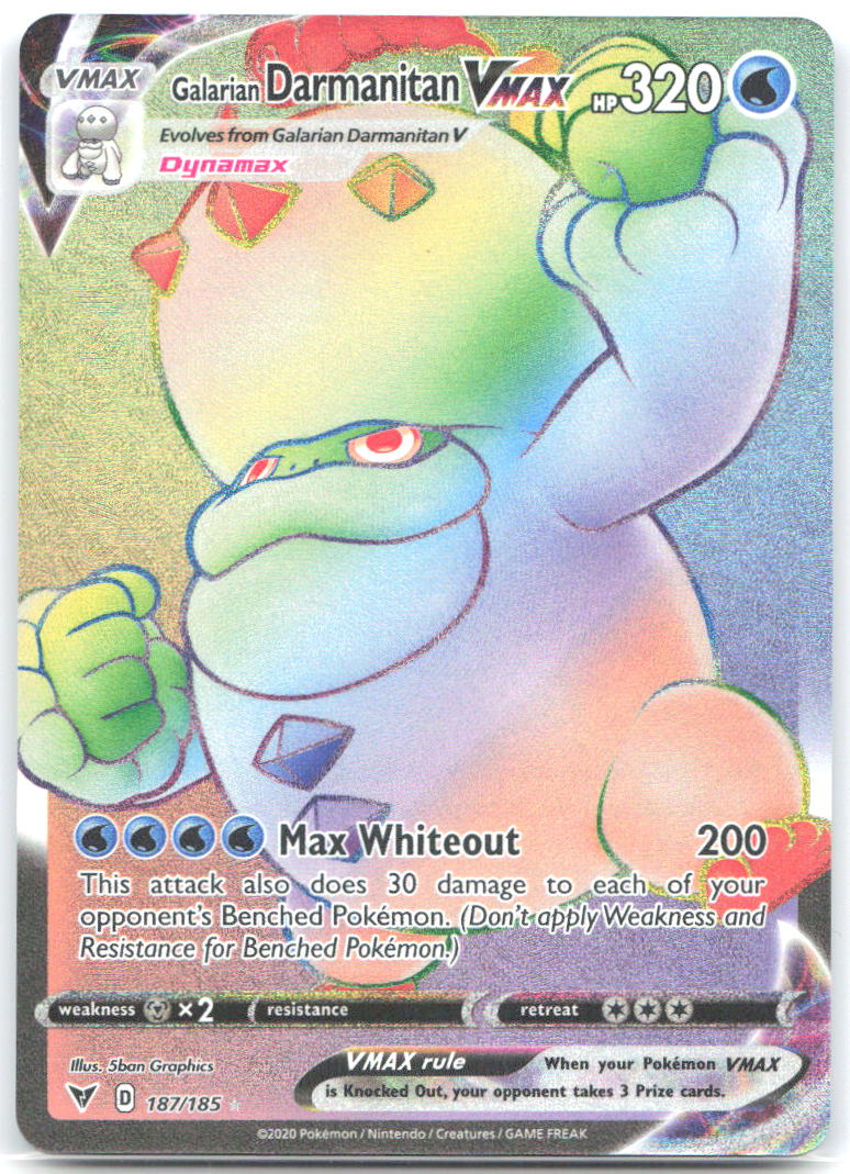 Galarian Darmanitan VMAX  Holo Secret Rare SWSH04 Vivid Voltage 187/185 NM