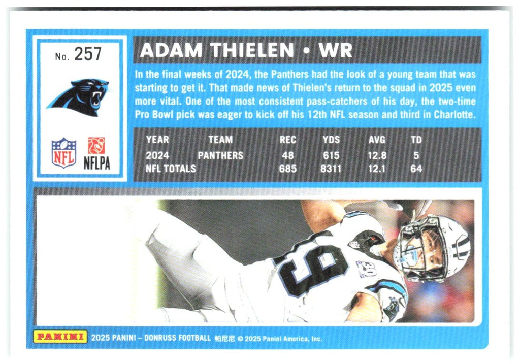 Adam Thielen Donruss - Press Proofs Green 257 2025 Carolina Panthers