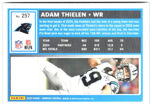 Adam Thielen Donruss - Press Proofs Green 257 2025 Carolina Panthers