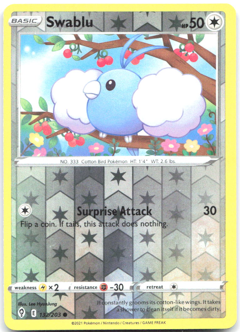 Swablu Reverse Holo Common SWSH07 Evolving Skies 132/203 NM Lee HyunJung