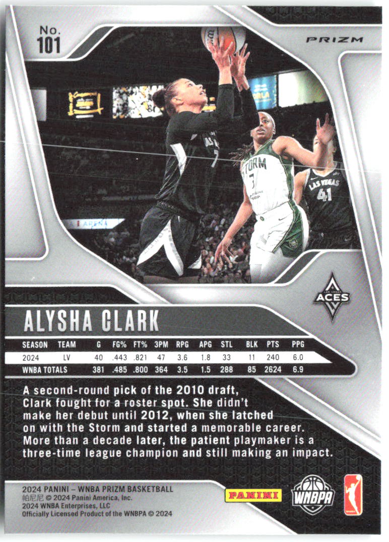 Alysha Clark Panini Prizm WNBA - Green Prizms 101 2024 Las Vegas Aces