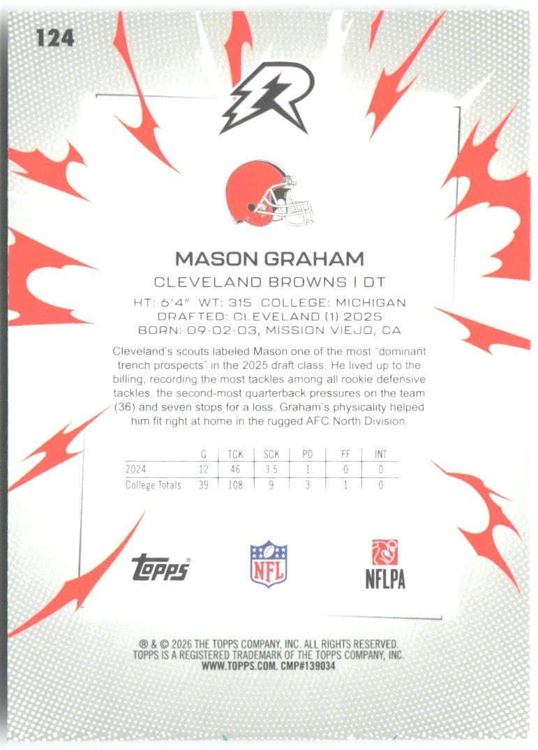 Mason Graham Topps Resurgence 124 2025 Cleveland Browns RC