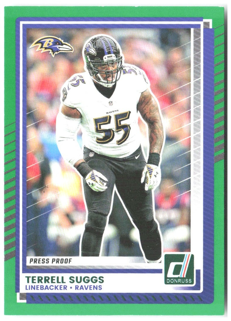 Terrell Suggs Donruss - Press Proofs Green 127 2025 Baltimore Ravens