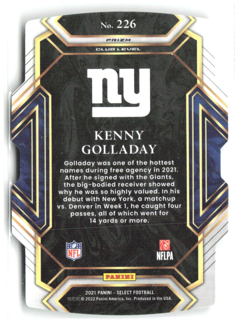 Kenny Golladay Select - Green and Yellow Prizm Die Cut 226 2021 New York Giants