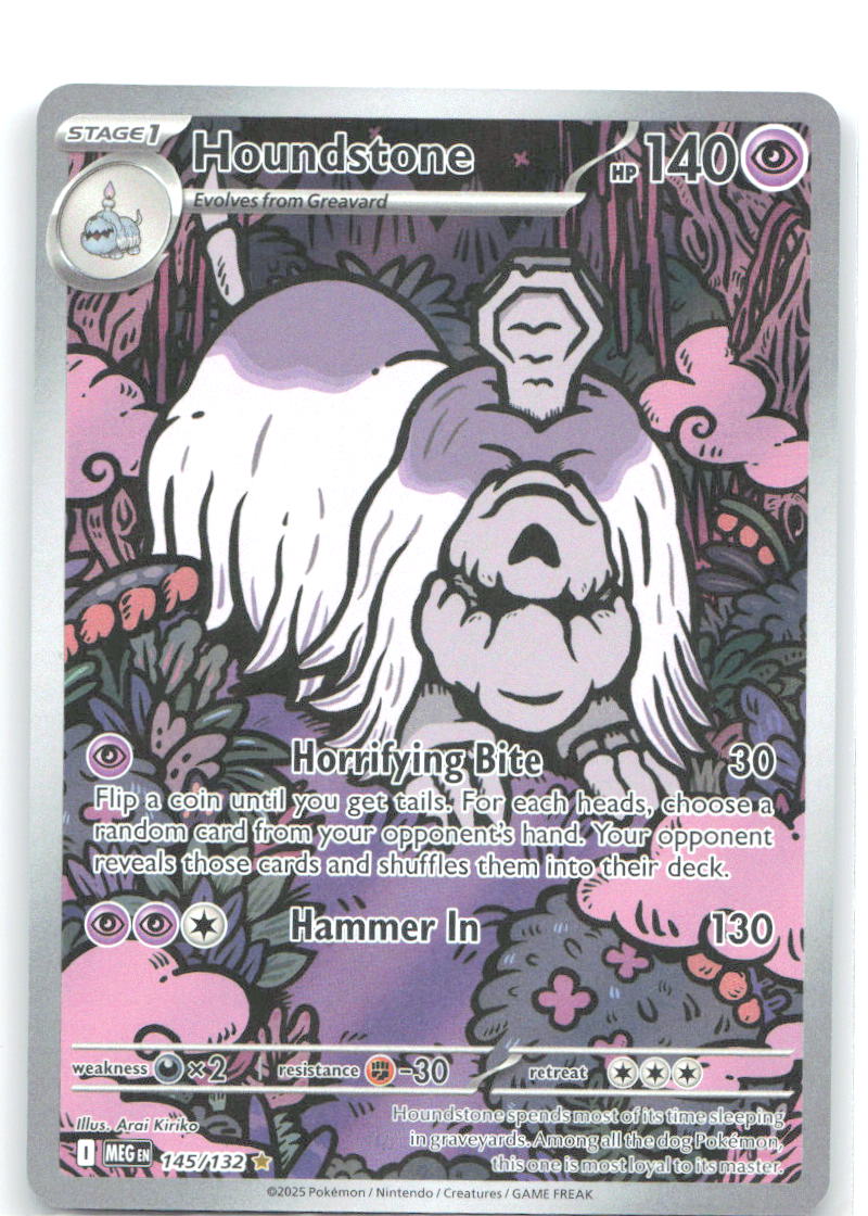 Houndstone Holo Illustration Rare ME01: Mega Evolution 145/132 NM Arai Kiriko