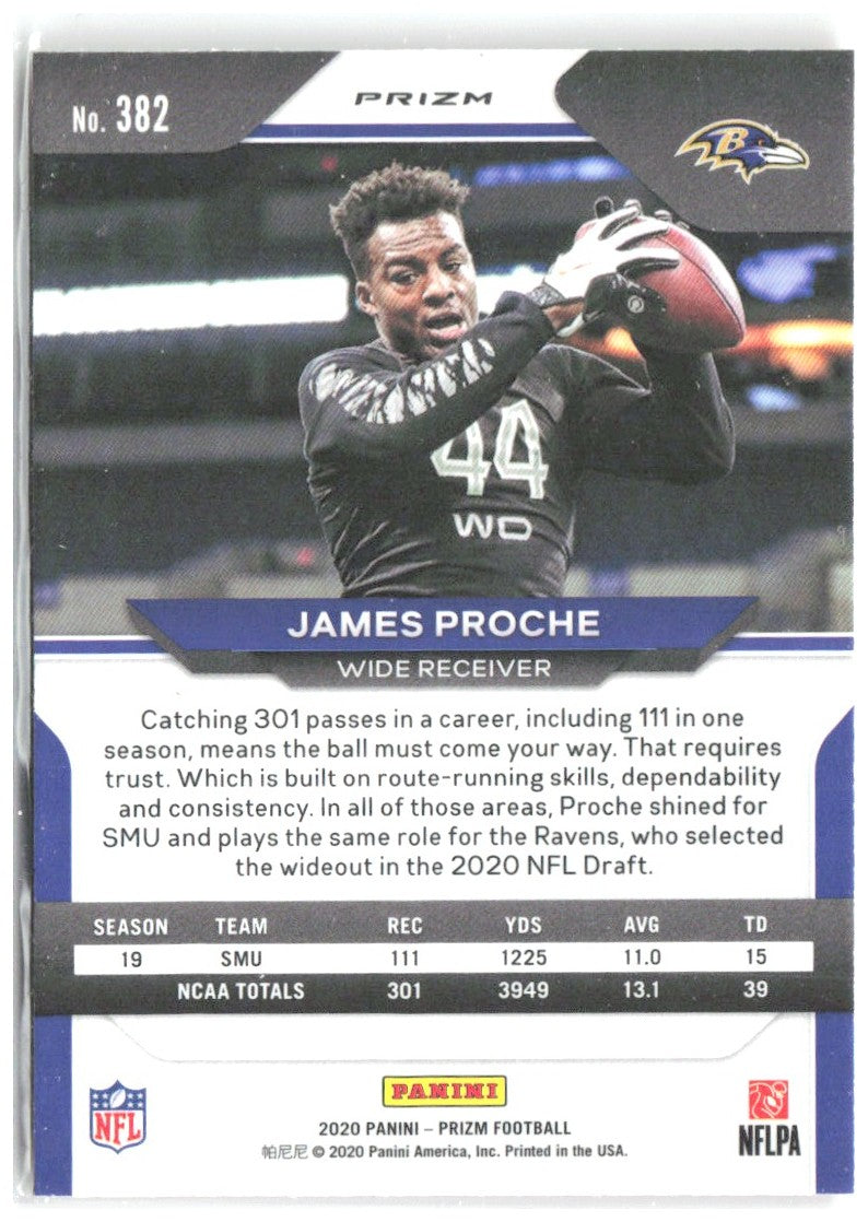 James Proche Panini Prizm - Prizm Disco 382 2020 Baltimore Ravens