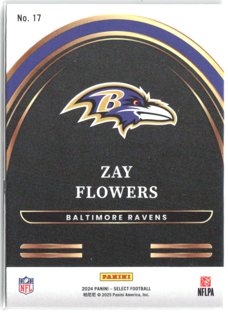 Zay Flowers Panini Select - Select Future 17 2024 Baltimore Ravens