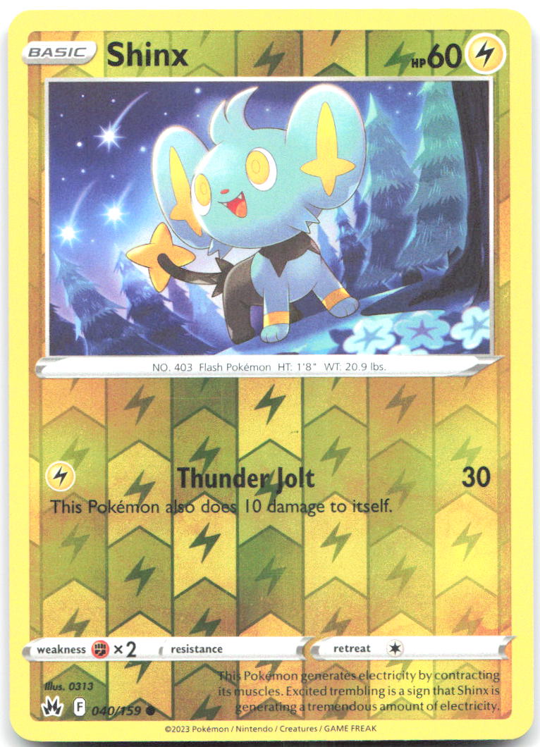 Shinx 40 Reverse Holo Common SWSH Crown Zenith 040/159 NM 0313
