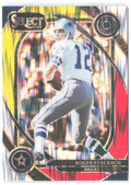 Roger Staubach Panini Select - Red & Yellow Prizm Shock 290 2024 Dallas Cowboys