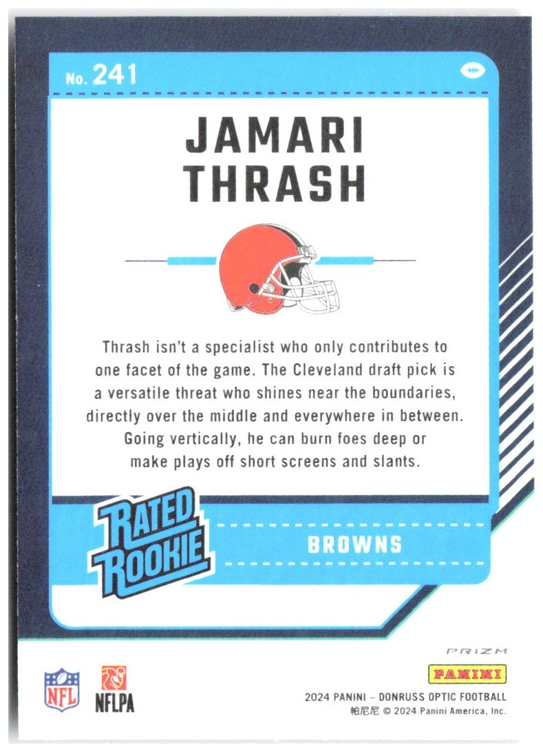 Jamari Thrash Donruss Optic - Purple Shock 241 2024 Cleveland Browns